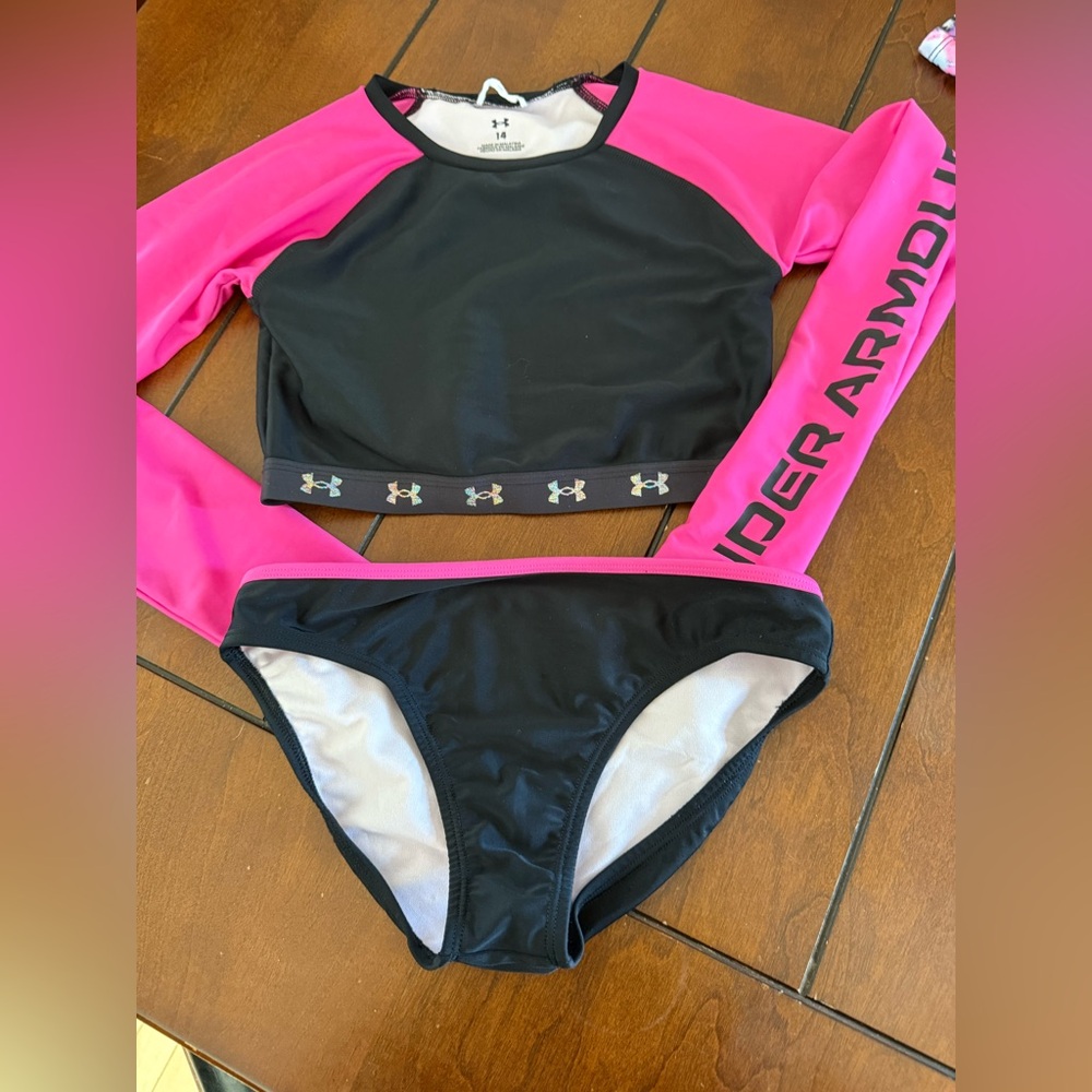 Under Armour Black and Pink Swim Set